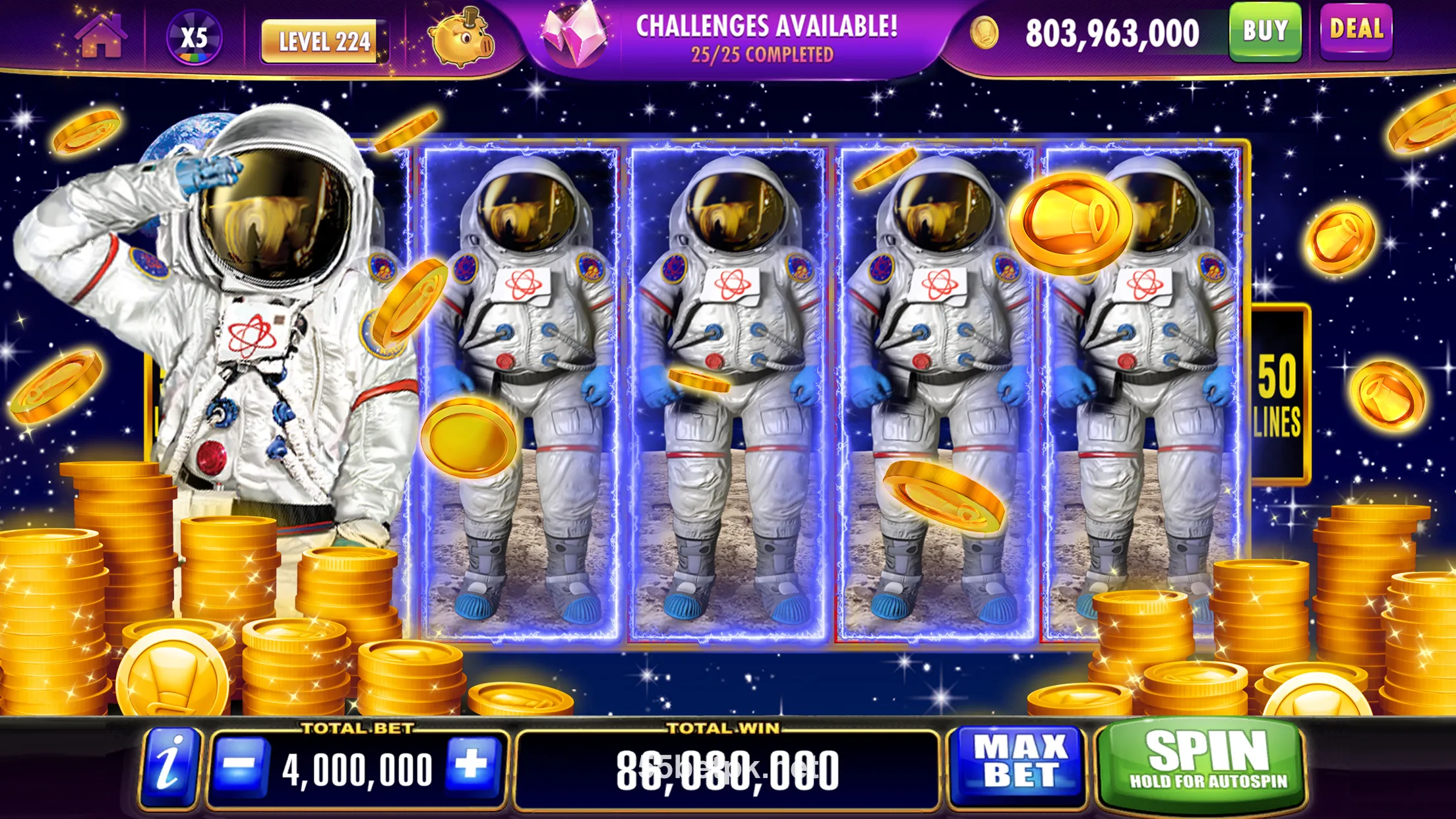 Tela inicial do 55bet Casino App